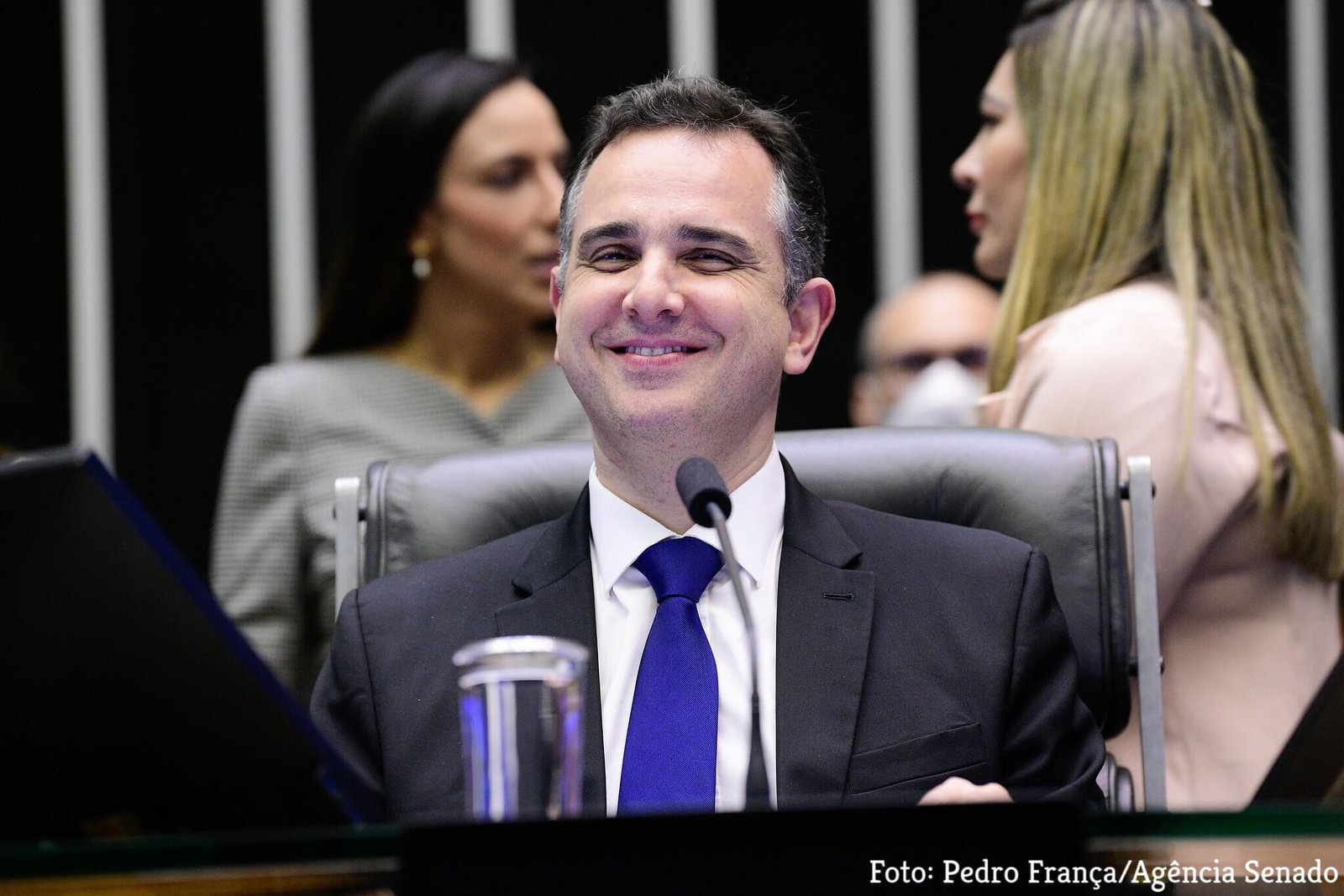 À mesa, presidente do Senado Federal, Rodrigo Pacheco (PSD-MG). Foto: Pedro França/Agência Senado